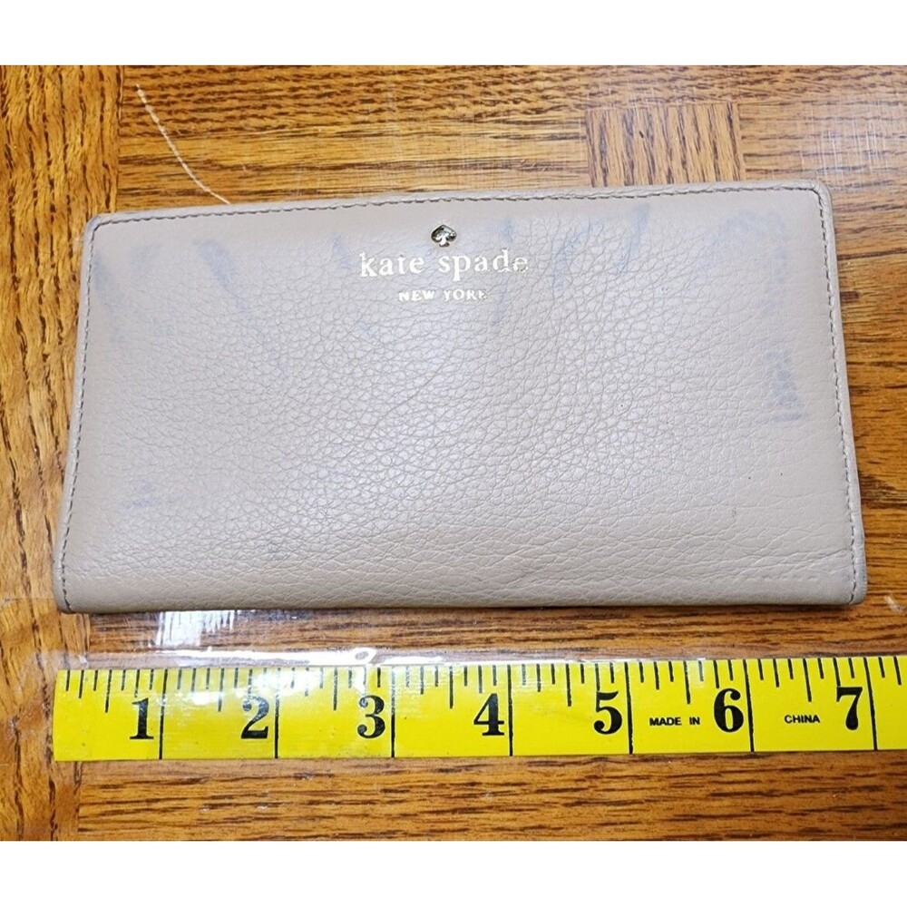 Kate Spade Leather Wallet Beige Pink